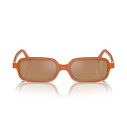 Miu Miu Regard MU 11ZS Women Rectangular Turmeric Opal / Light Orange Mirror Sunglasses 