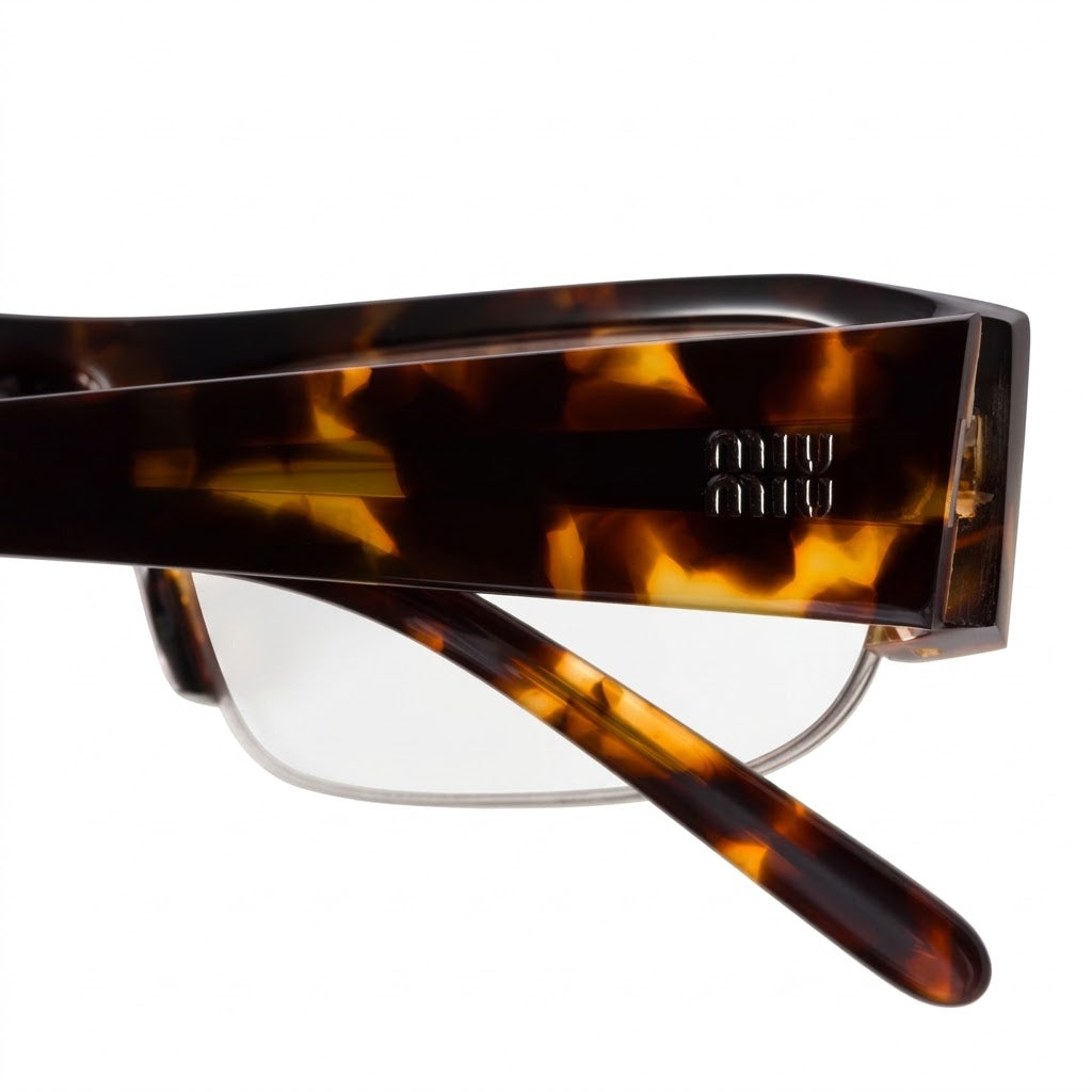 Miu Miu Vedette Women Blue-ray Transparent Lenses Honey Tortoiseshell Sunglasses