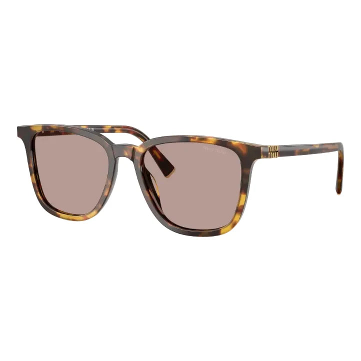Miu Miu Women Square Honey Havana / Light Purple Brown Sunglasses
