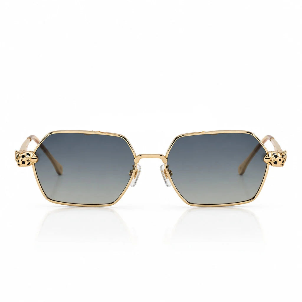 Cartier Panthère de C Women Hexagonal Blue-Yellow Gradient Sunglasses