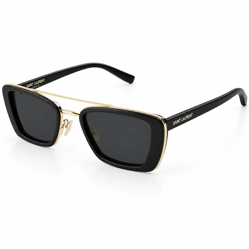 Saint Laurent Unisex SL 825 Rectangular Black Sunglasses