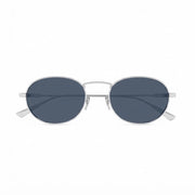 Saint Laurent Unisex SL 799 005 Oval Silver Light Blue Sunglasses