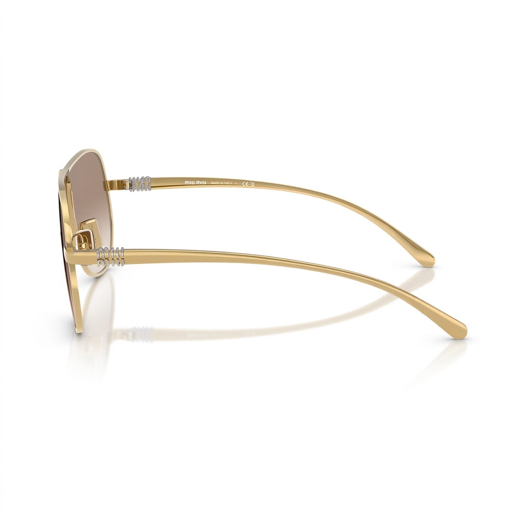 Miu Miu Women Pilot Gold / Gradient Brown Sunglasses