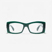 Chanel Unisex Rectangle Green Eyeglasses