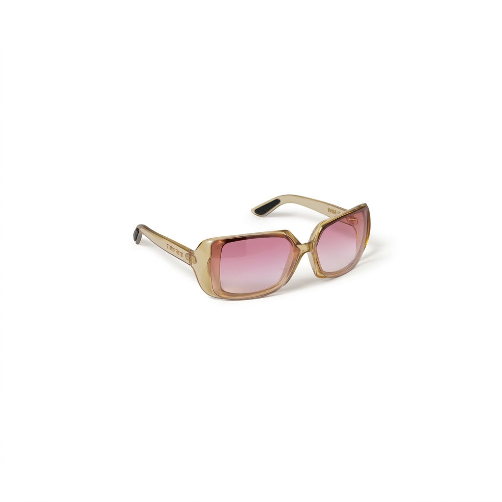 Miu Miu Runway SMUC08 Women Sunny Yellow Oversized Sunglasses