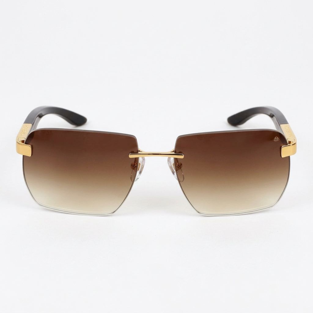 Maybach The Artist Sun I Men / Unisex 24K Gold Titanium / Light Bronze Gradient Sunglasses