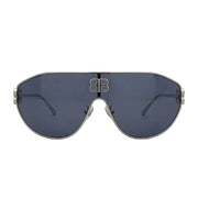 Balenciaga BB2271 Unisex Shield Silver/ Grey-Blue Mirror Sunglasses