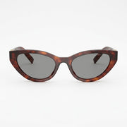 Miu Miu Women MU A04S Cat-Eye Havana Mahogany / Grey Sunglasses 