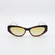 Chanel Women Angular Cat Eye White & Brown Sunglasses