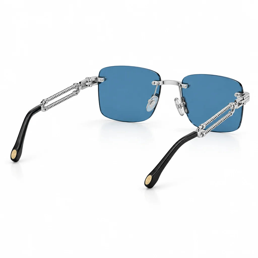 FRED Force 10 Unisex Geometric Palladium/Blue Sunglasses