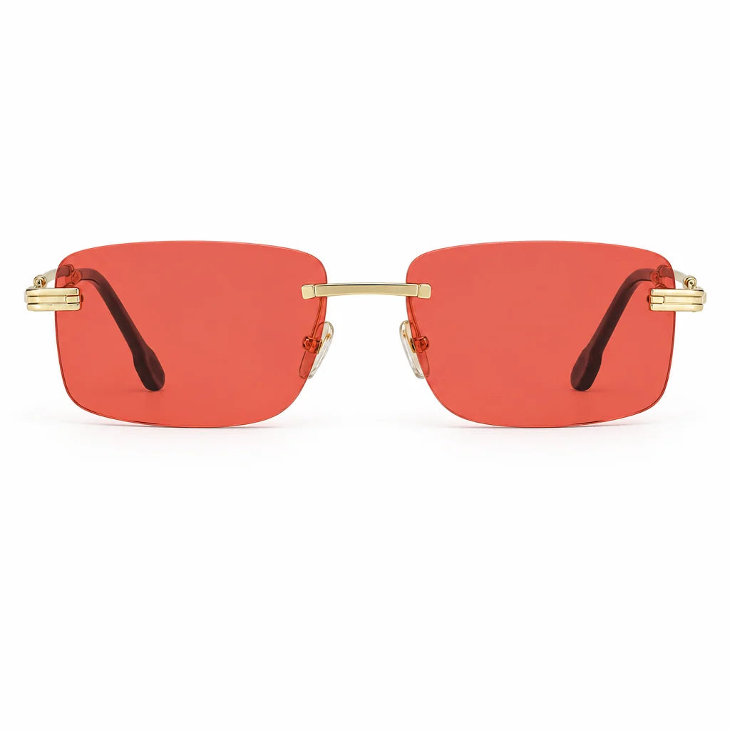 FRED Force 10 Unisex Geometric Gold/Red Sunglasses
