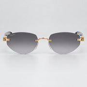 Cartier C Décor Unisex Geometric Frame Grey Gradient Sunglasses
