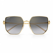 Cartier Clash de C Women Gold Finish Studded Temple Square Grey Sunglasses