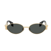 Versace Women Oval Frame Shiny Gold Sunglasses