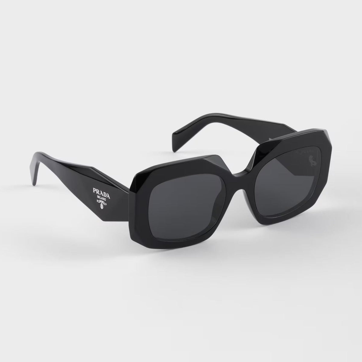Prada Women Geometric Frame Black Sunglasses