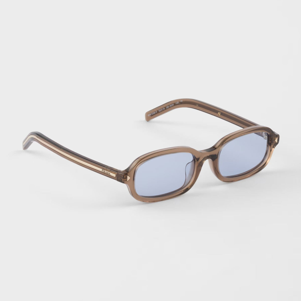 Prada Women Oval Frame Transparent Clay Sunglasses