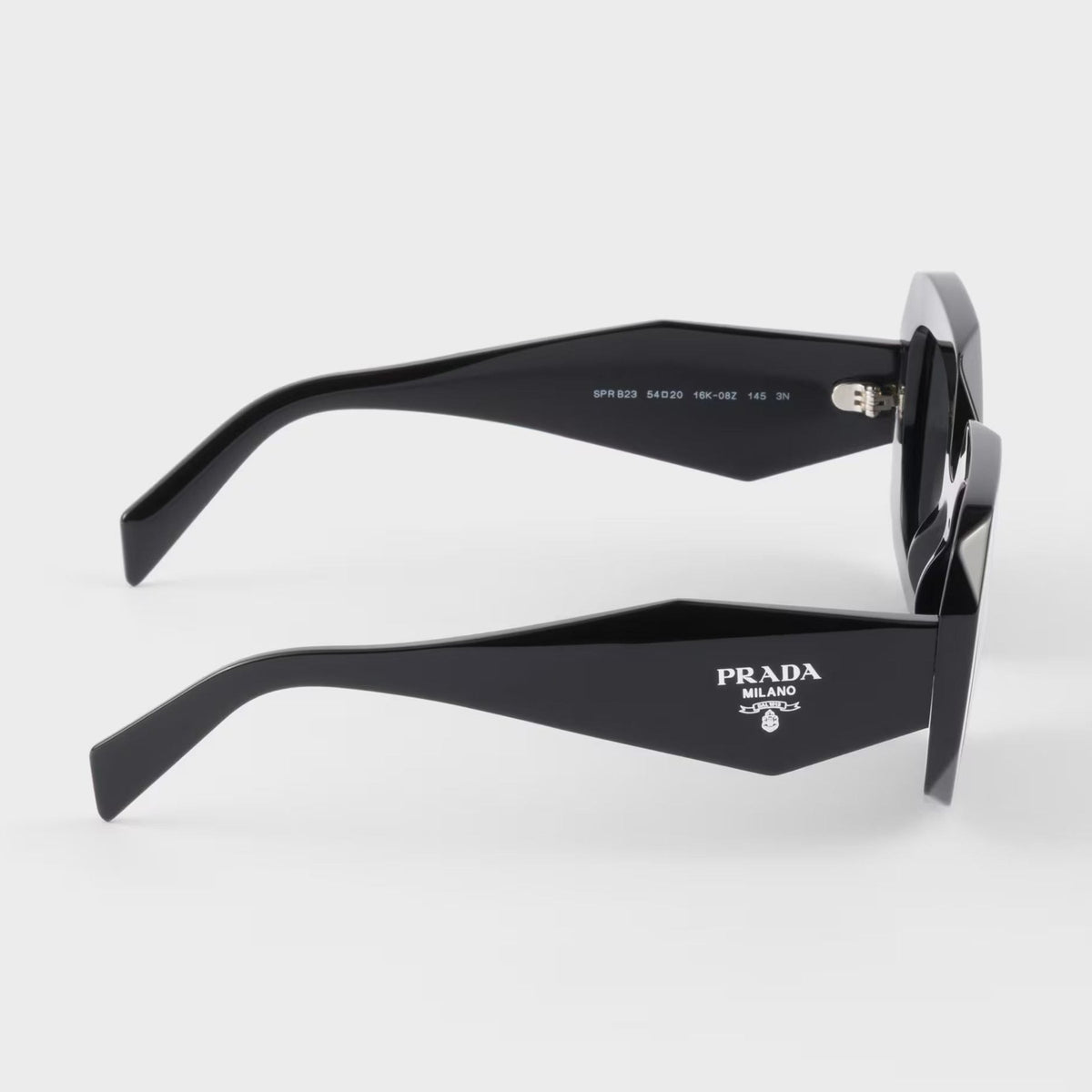 Prada Women Geometric Frame Black Sunglasses