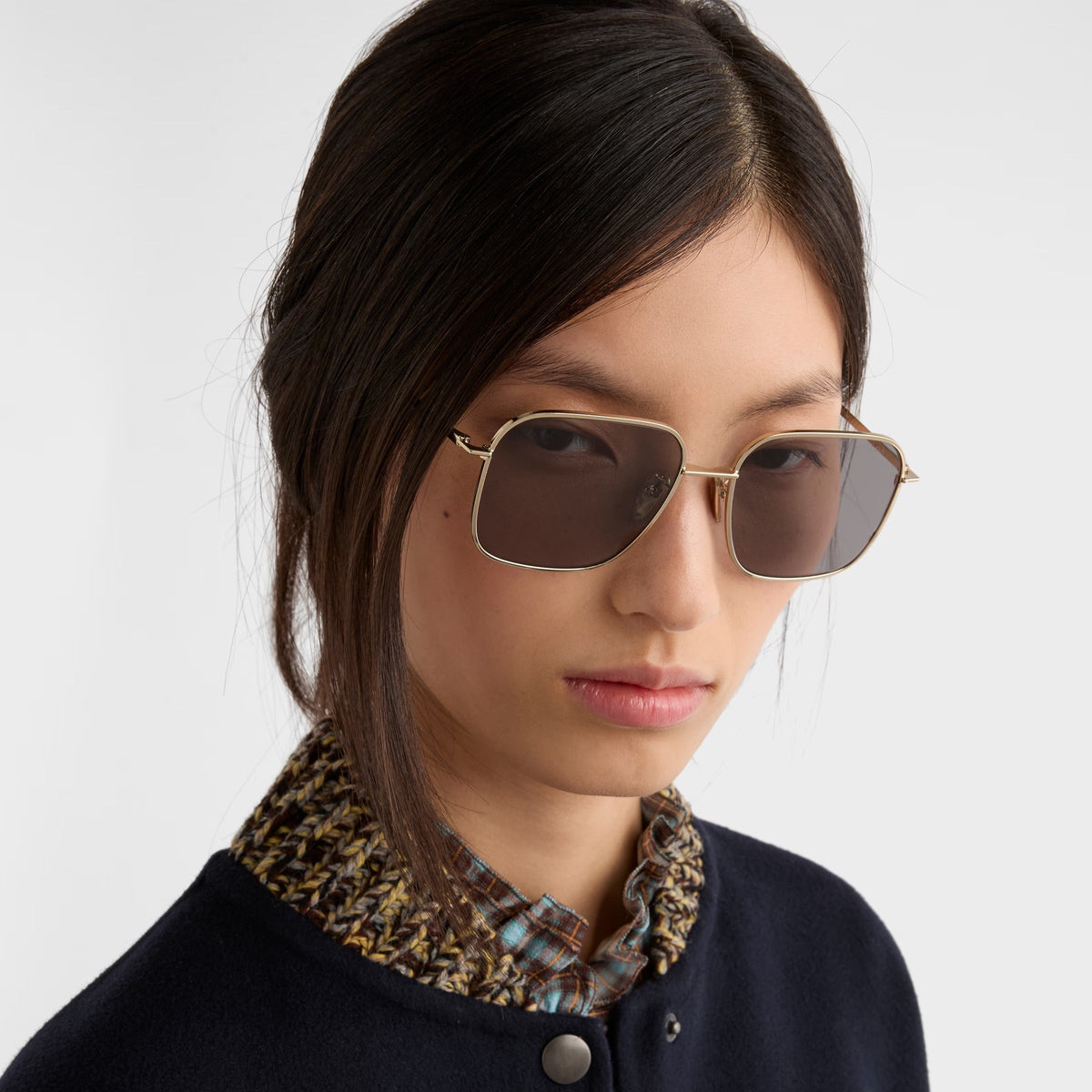 Prada Women Aviator Frame Pale Gold Sunglasses