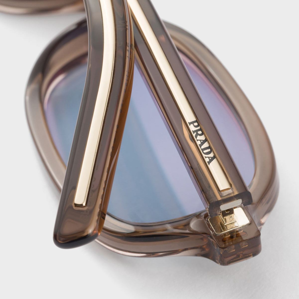 Prada Women Oval Frame Transparent Clay Sunglasses