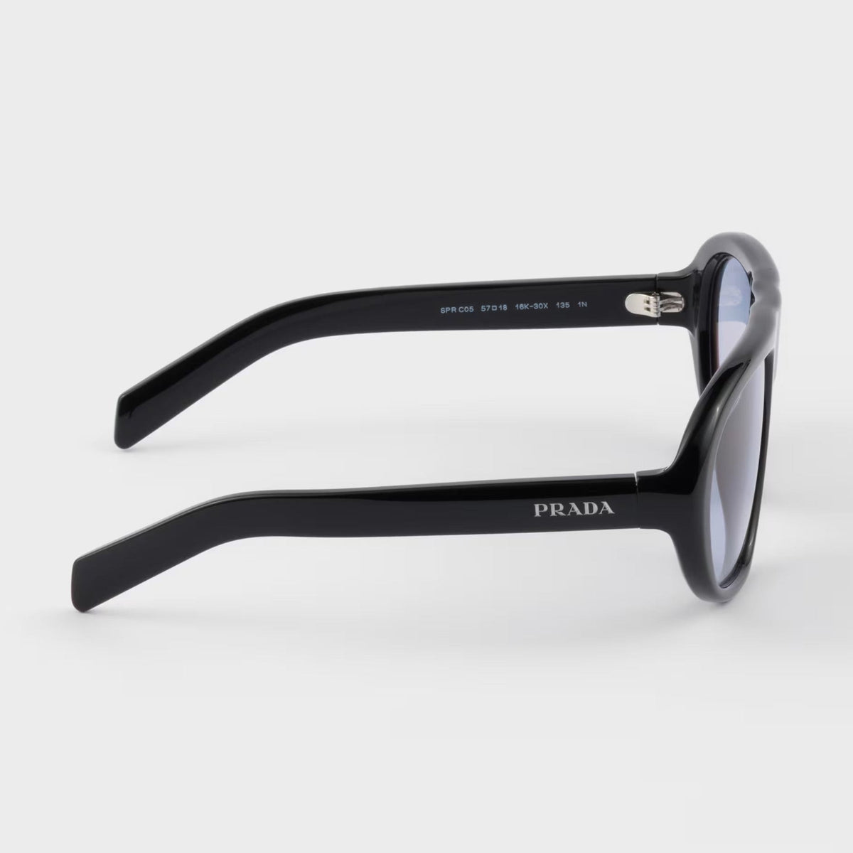 Prada Women Oversized Frame Shine Black Sunglasses