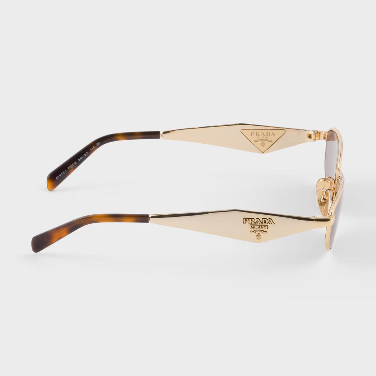 Prada Women Rectangle Frame Gold Sunglasses