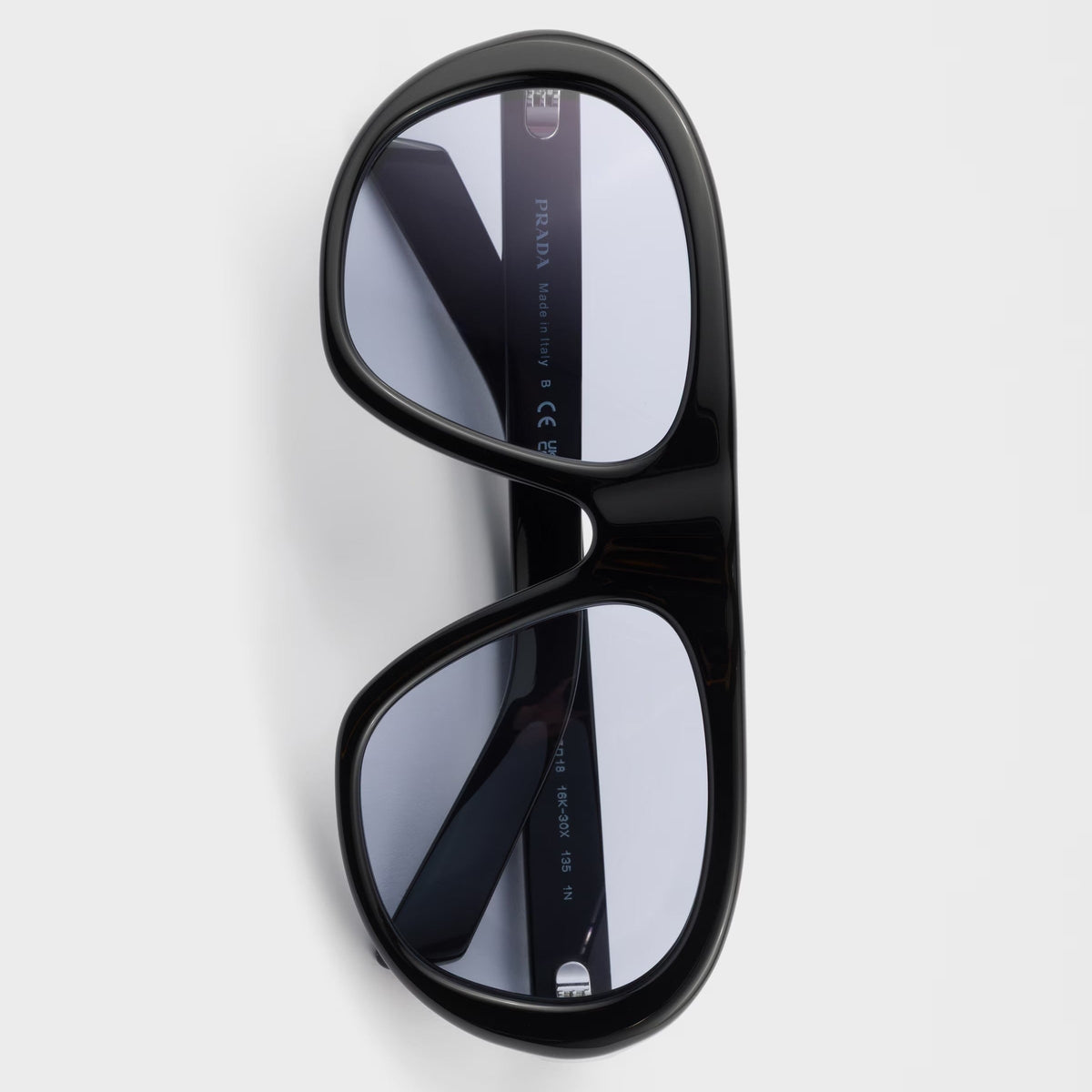 Prada Women Oversized Frame Shine Black Sunglasses