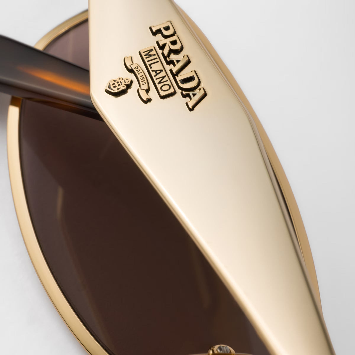 Prada Women Rectangle Frame Gold Sunglasses