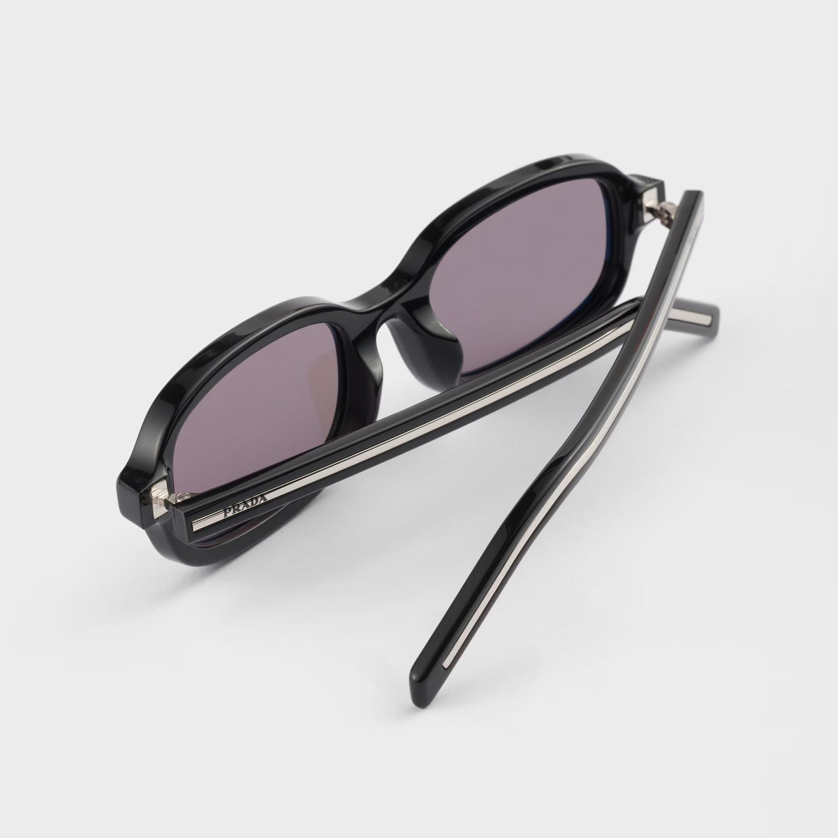 Prada Women Oval Frame Black Sunglasses