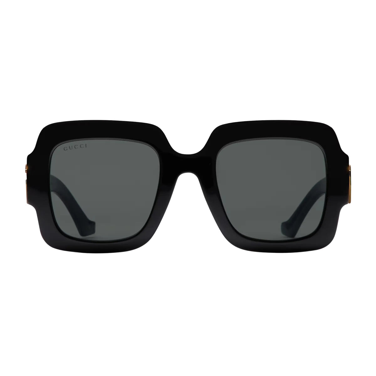 Gucci Women Square Double G Frame Black Sunglasses
