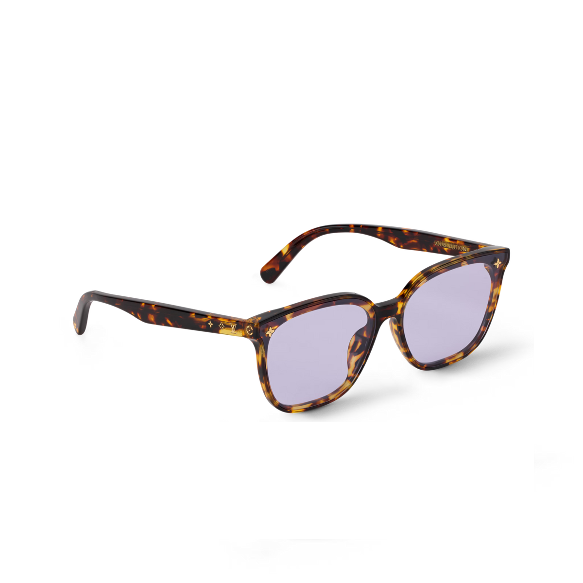 Louis Vuitton Women Rectangle Frame Brown Tortoise Sunglasses
