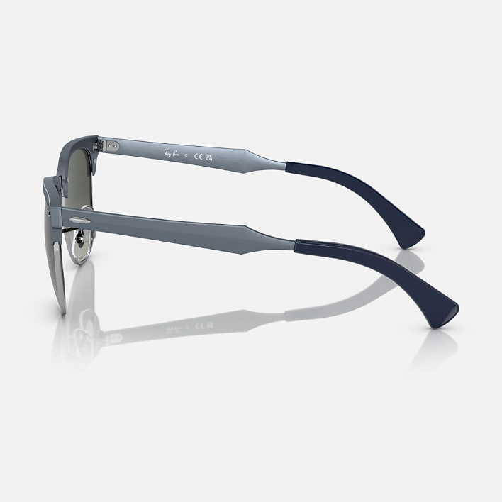 Ray Ban Men Square Frame Matte Blue On Silver Sunglasses