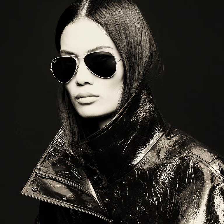Ray Ban Women Pilot Frame Autumn Gold Sunglasses