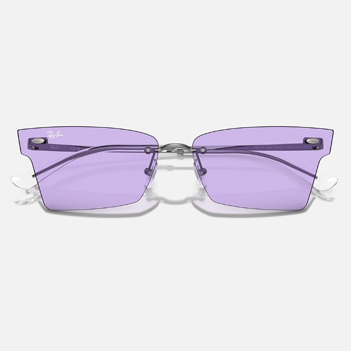 Ray Ban Women Irregular Frame Rich Silver Sunglasses