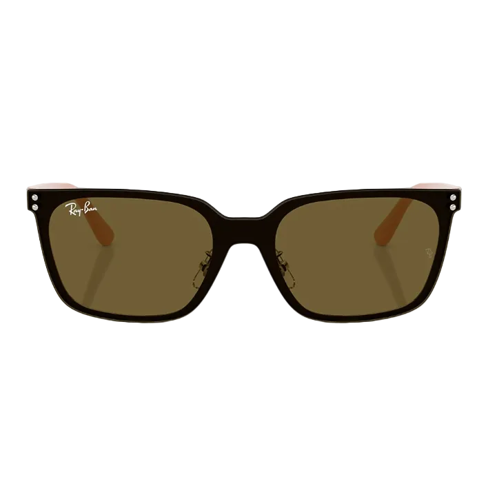 Ray Ban Men Square Frame Polished Shiny Silver Sunglasses