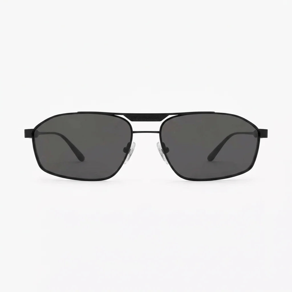 Balenciaga Men BB0416S 001 Black / Grey Geometric Metal Sunglasses