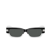 Versace Men Geometric Frame White & Black Sunglasses