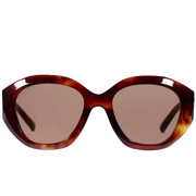 Gucci Women Geometric Frame Brown Sunglasses