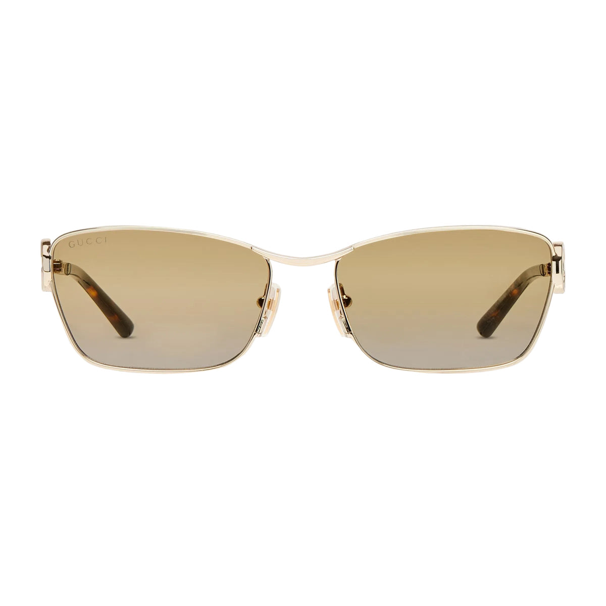 Gucci Women Rectangular Frame Imperial Gold Sunglasses