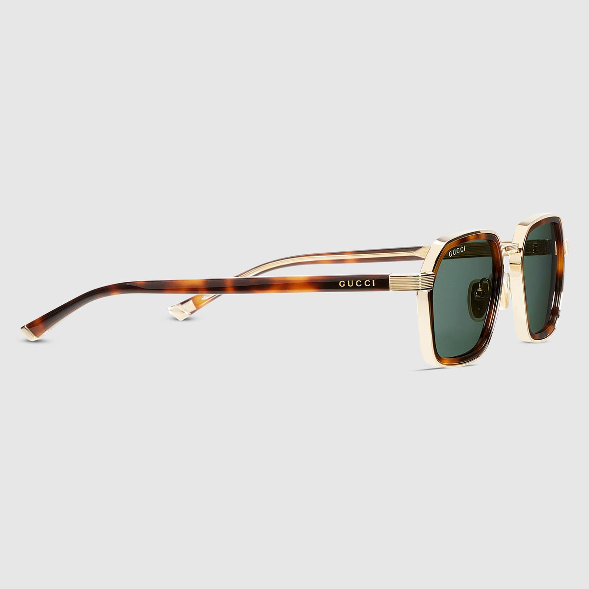 Gucci Men Square Frame Dark Brown Sunglasses