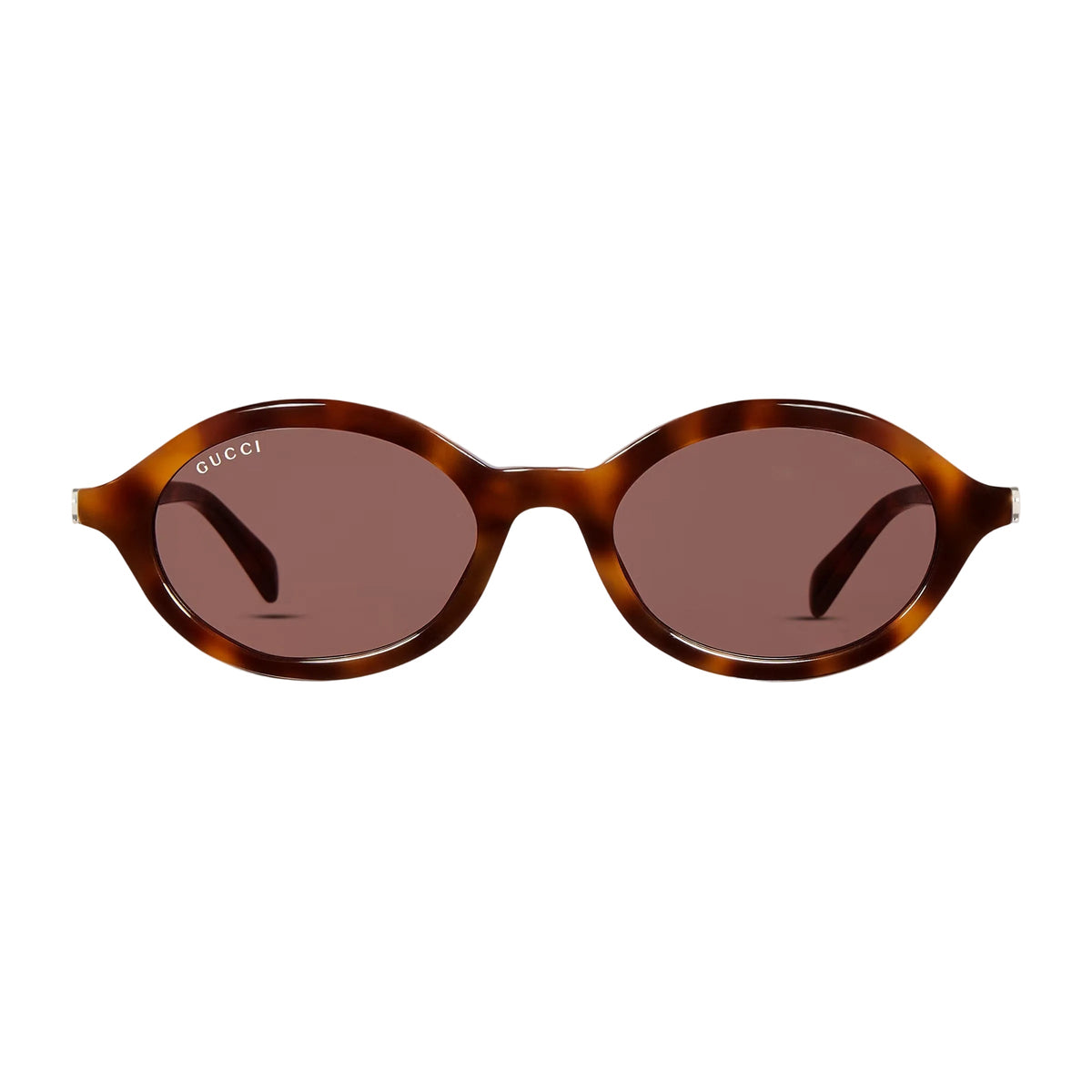 Gucci Women Round Frame Brown Tortoiseshell Sunglasses