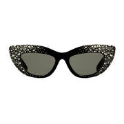 Gucci Women Rectangular Frame Black With Crystals Sunglasses