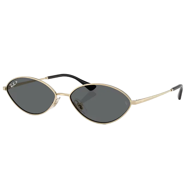 Ray Ban Women Oval Frame Polished Pale Gold Sunglasses