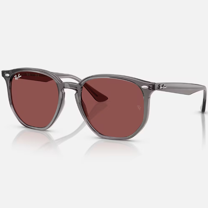Ray Ban Women Irregular Frame Matte Opal Grey Sunglasses