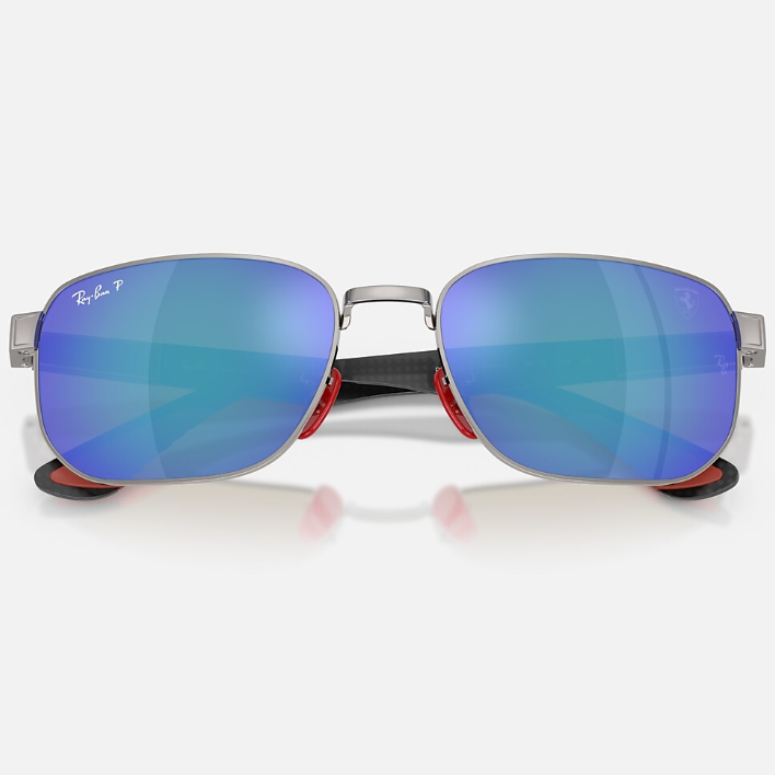 Ray Ban Women Irregular Frame Polished Shiny Gunmetal Sunglasses
