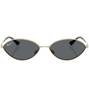Ray Ban Women Oval Frame Polished Pale Gold Sunglasses
