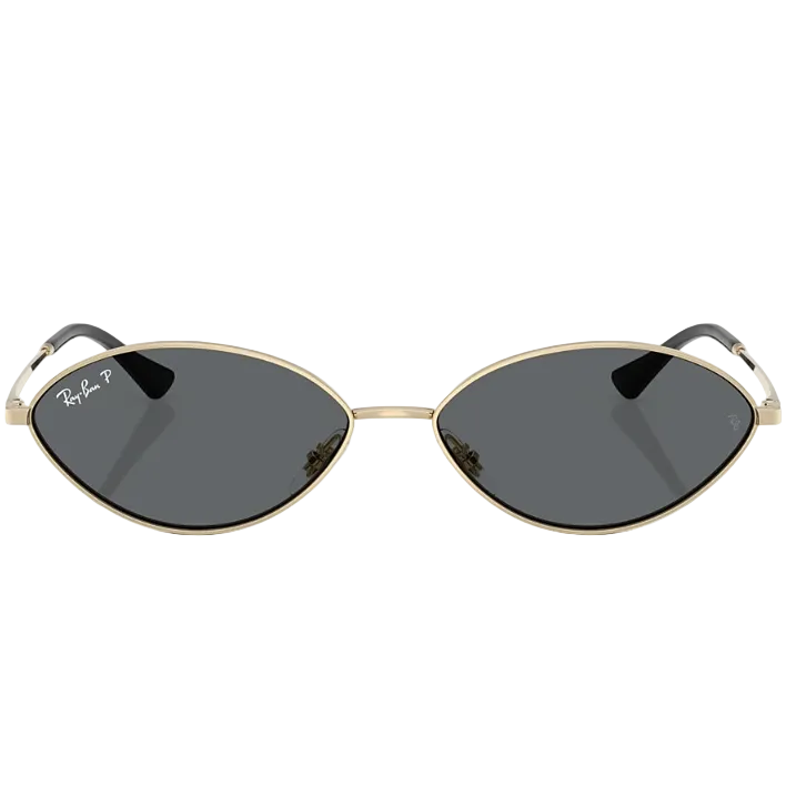 Ray Ban Women Oval Frame Polished Pale Gold Sunglasses