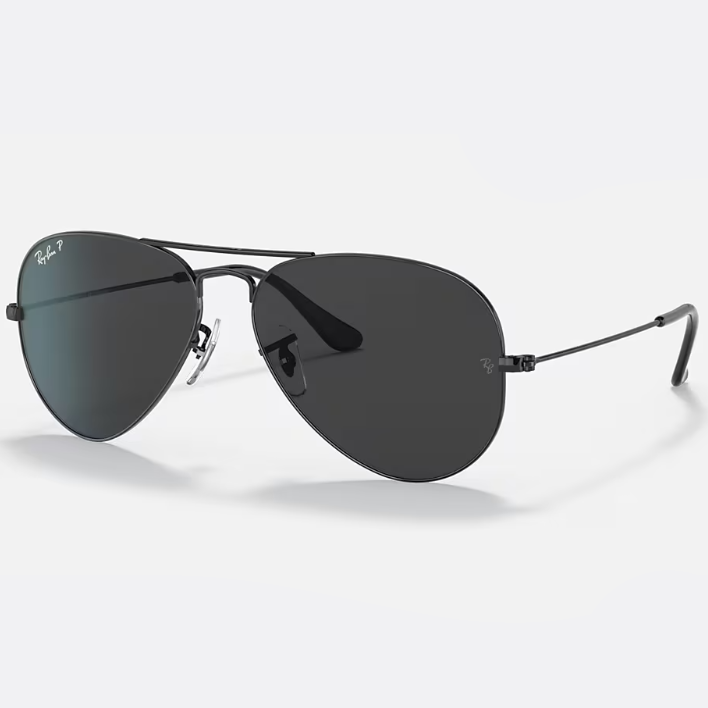 Ray Ban Men Pilot Frame Shiny Deep Black Sunglasses