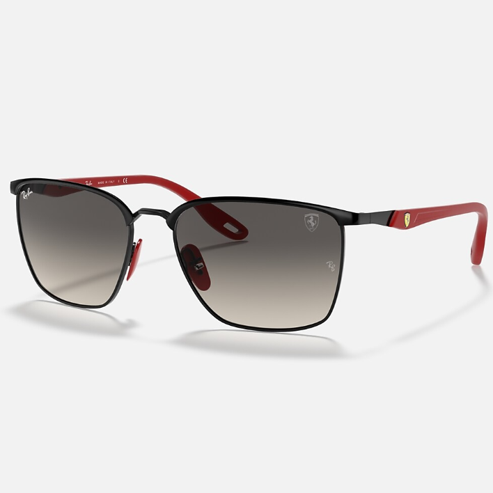 Ray Ban Women Square Frame Shiny Dark Black Sunglasses