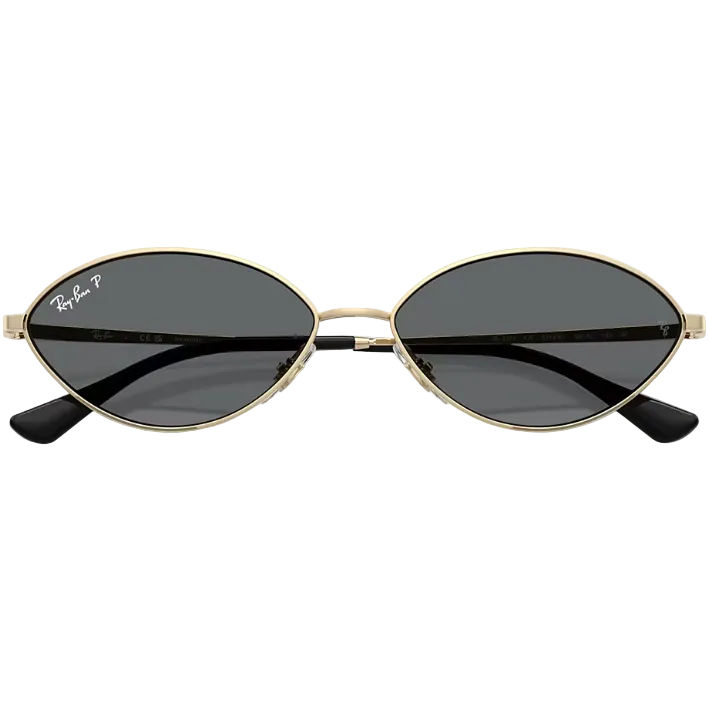 Ray Ban Women Oval Frame Polished Pale Gold Sunglasses
