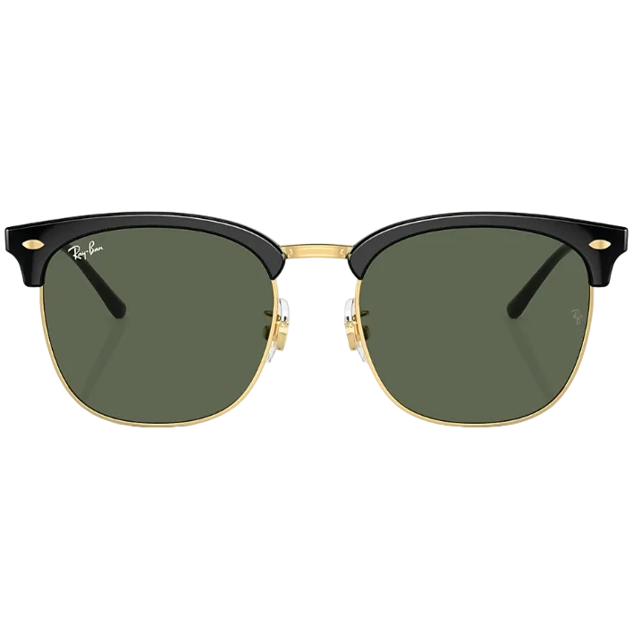 Ray Ban Men Square Frame Polished Opal Black Sunglasses